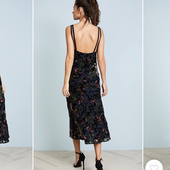 WAYF Velvet Sedona Bias Midi Dress - Picture 2 of 8